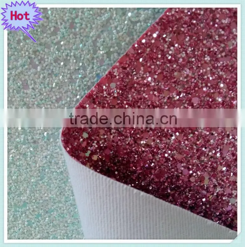 Hot sell cheap glitter net fabric ,cheap glitter leather for walls and shoes