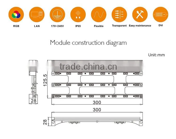 new arrival full outdoor use ip 65 waterproof led video curtain