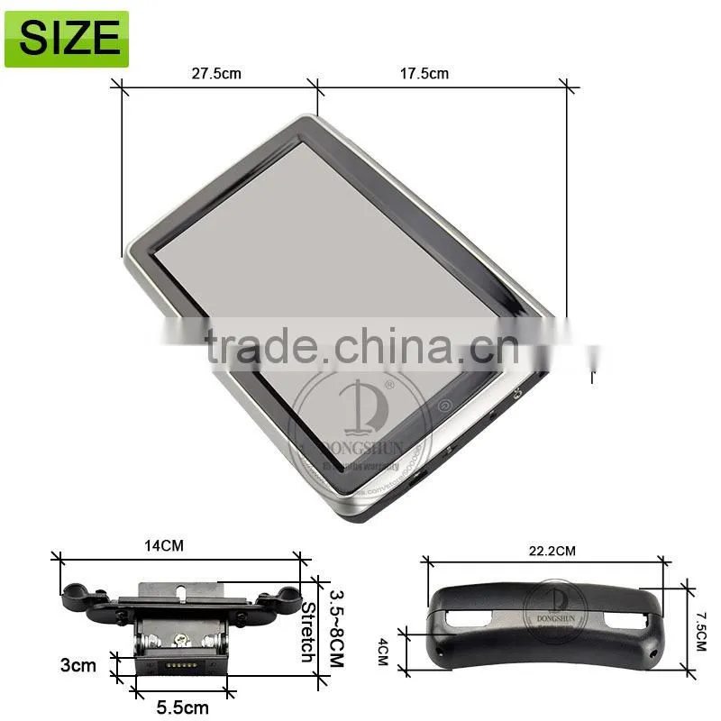 DS-X10D 10.1inch car headrest dvd player monitor with andrroid and capacitive touch screen
