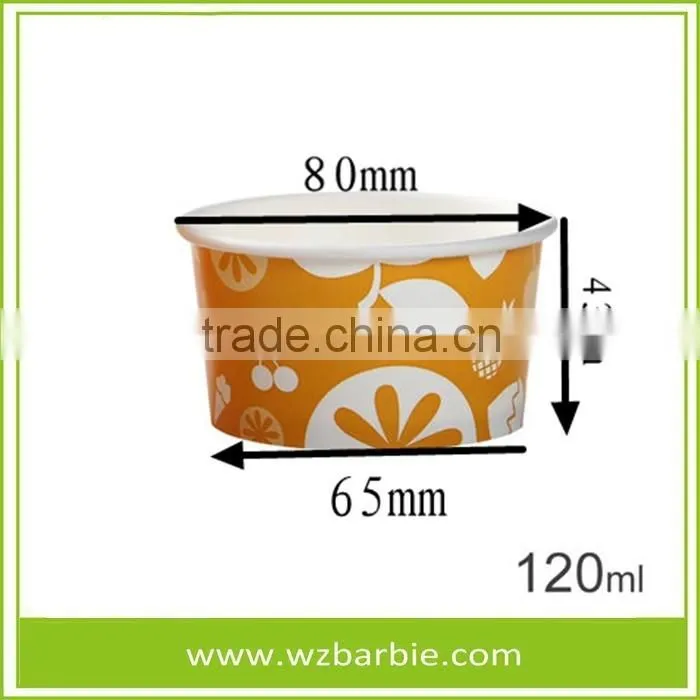Recyled Ice Cream Paper Cup/Bowl For Ice Cream With Custom Logo Printed
