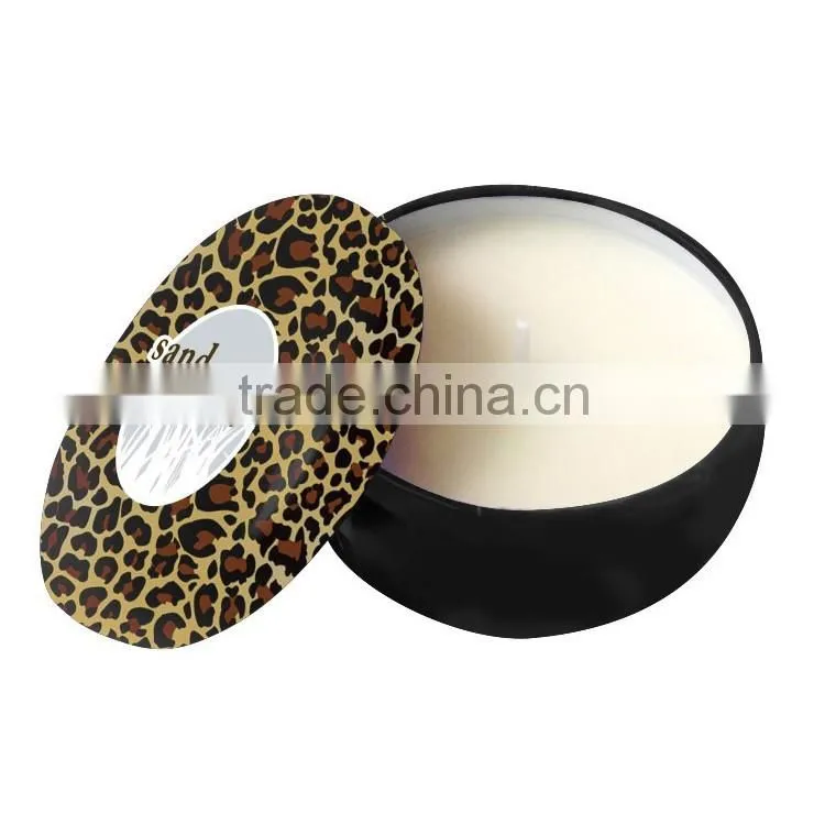 Black travel tin candle/Aroma Tin candle/Tin metal candle/Tins massage candle