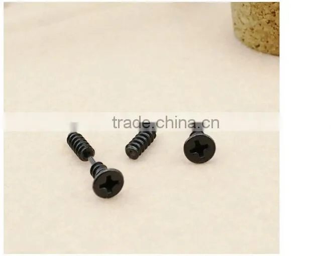 Gold Color Single Fashion Unisex Fine Stainless Steel Whole Screw Stud Earrings For Men Women Novelty Item