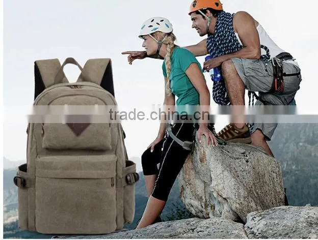 Canvas hiking backpack for men