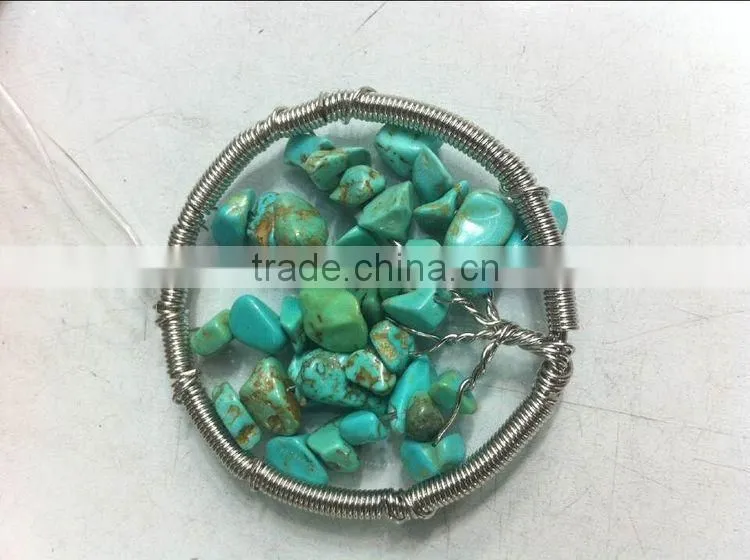 Ladies' Necklace the Tree of Life Gemstone Pendant Blessing Beads Charms SCC0329