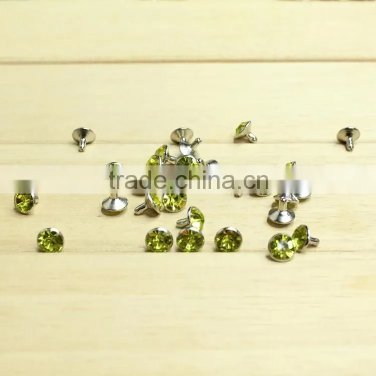 Taiwan acrylic rhinestone rivet, close end rivet acrylic rhinestone
