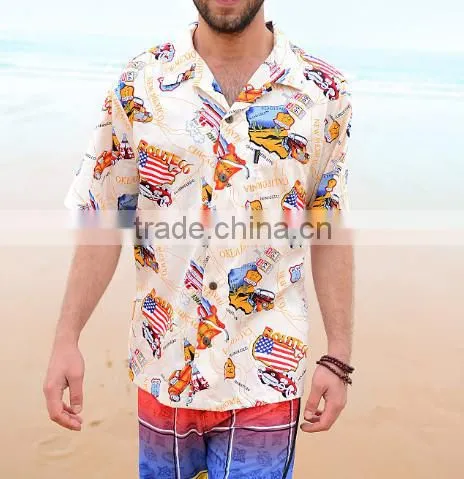 100% cotton hawaiian costume set casual comfortable beach shirts 2XL 3XL colorful sunshine Alibaba China hawaiian shirts