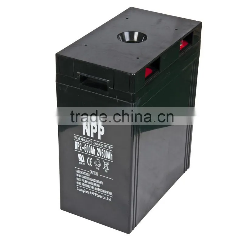 2v600ah storage sla solar power mf battery