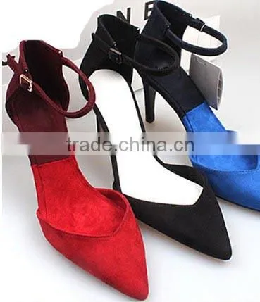 2014 new model ladies high heel sandal shoes women fashion 2014 ankle strap mid heel shoes china factory cheep women heels shoes