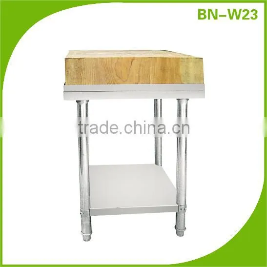 Custom Stainless Steel Kitchen Work Table With Polyethylene Chopping board BN-W28