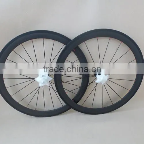 50mm carbon tubular clincher wheels 650C 23mm wide Bicycle Wheelset