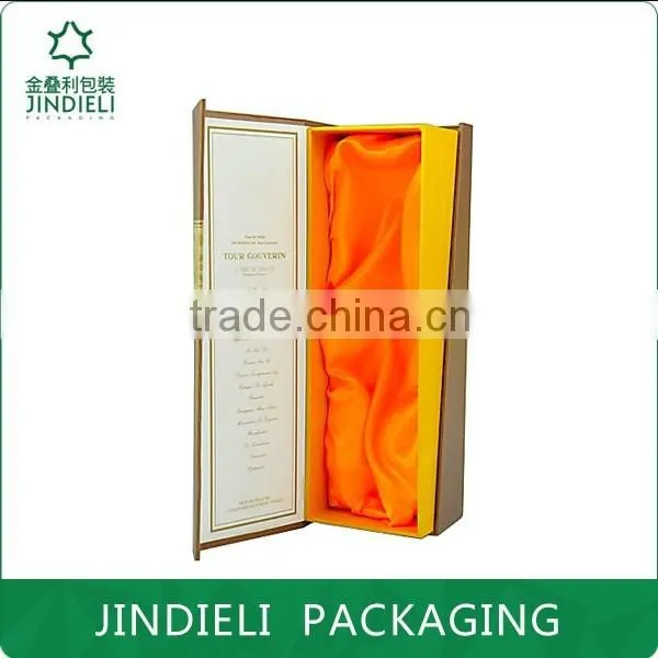 customized paper wine box packaging with satin inside