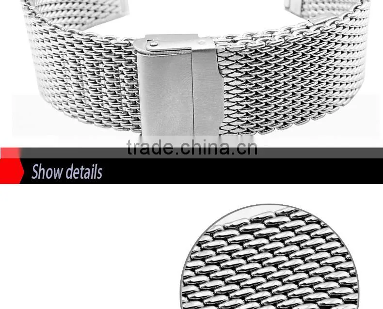 Milanese Classic Buckle Stainless Steel Watchband 20mm 22mm
