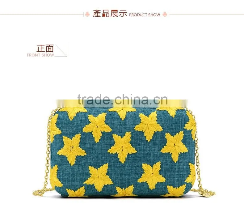 Factory price Fashion Design Canvas evening clutch bags for ladies