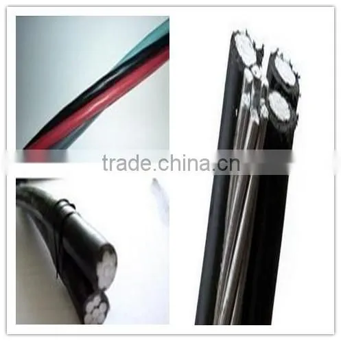 XLPE insulated rubber jacket aluminum conductor Aerial Bundle Cable (ABC cable)