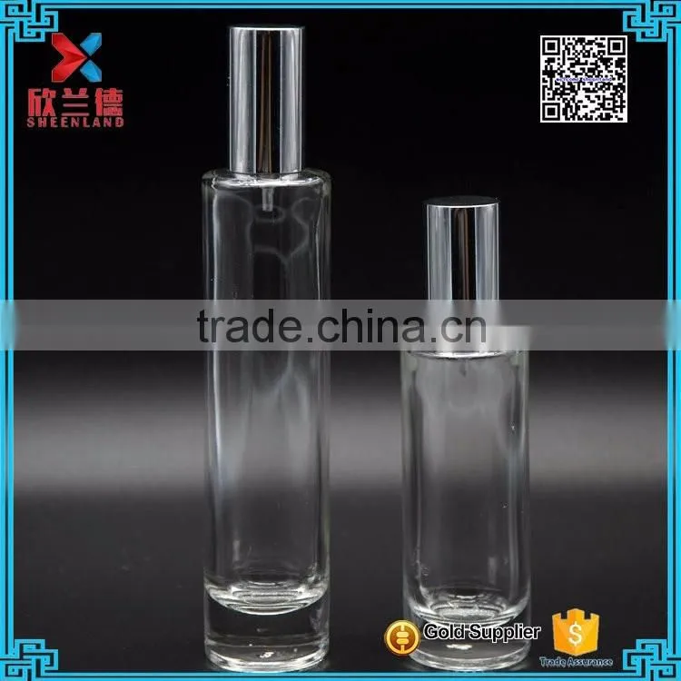 35ml 55 m straigfht cylinder shape glass perfume twist off bottle with aluminum cap