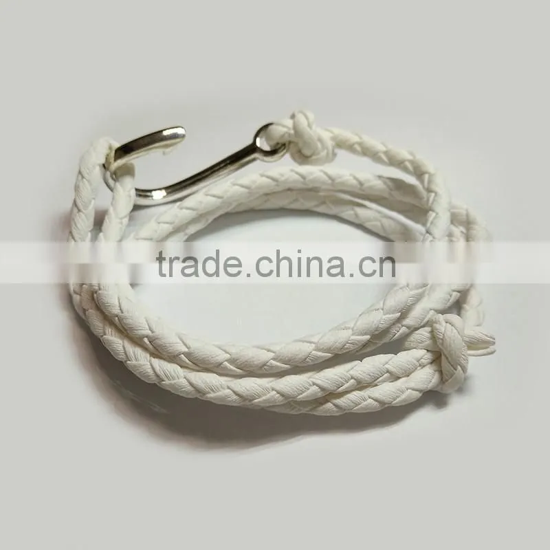 diy beads fashion anchor charm woven friendship bracelet anchor paracord bracelet leather bracelet closure
