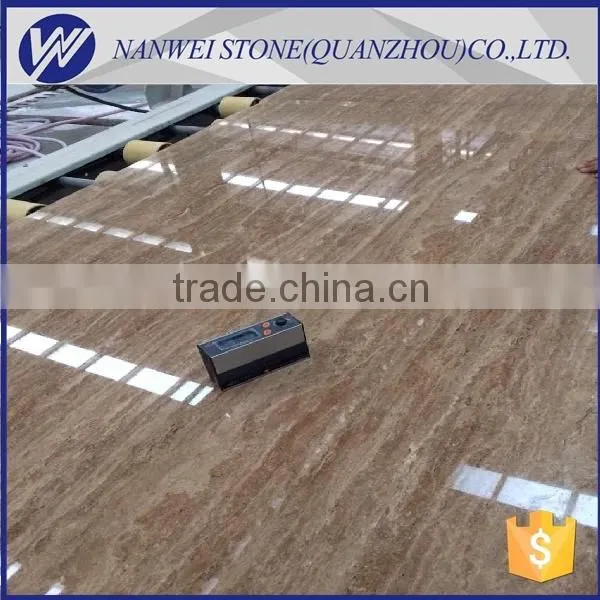 Top polished brown color travertine marble noce travertine marble slabs and tiles