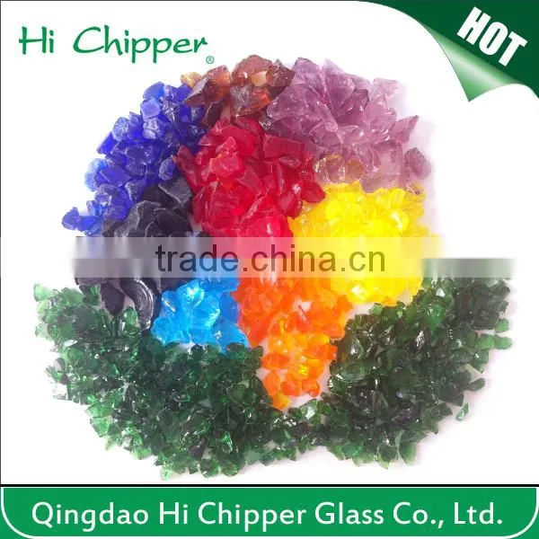 Light Amber Glass Gems round shape for fir pit fireplace