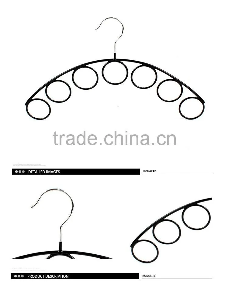 non-slip mulit plastic PVC coated scarf holder with 7 holes