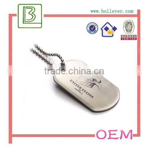 custom metal name dog tag with ball chain