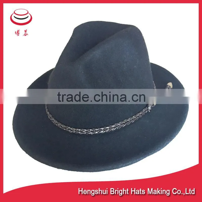 100% Wool Felt Hat Fashion Custom Wool Felt Fedora Hat