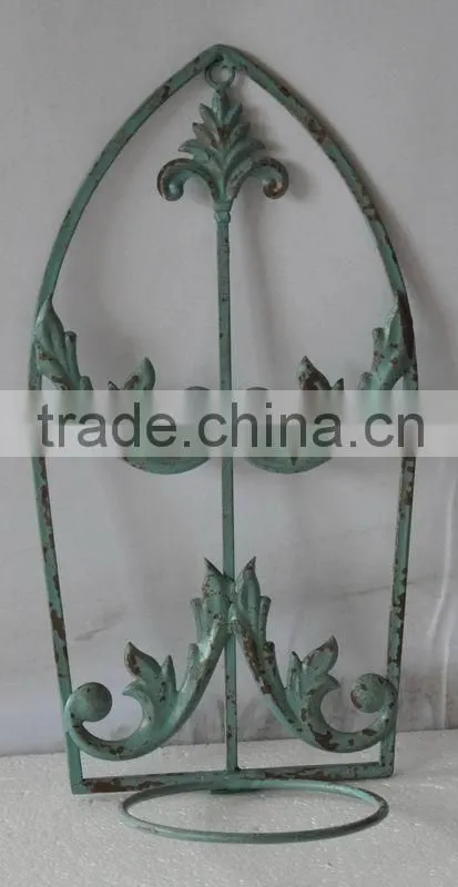Distressed garden metal flower pot shelf