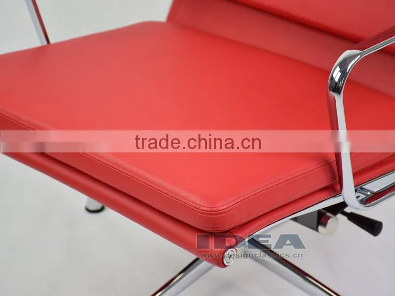 Replica Charles Management Soft Pad Lounge Chair - Red Genuine Leather