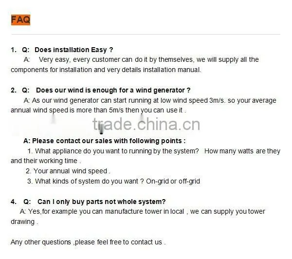 low rpm 1kw wind turbine for homes