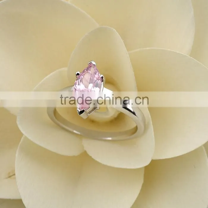 2015 Fashion Pink Stone Ring Semi Mount Ring Setting Oval