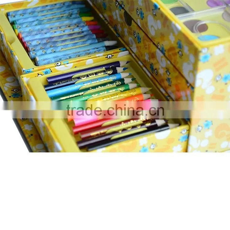 art set of 54pcs with drawer color paper box
