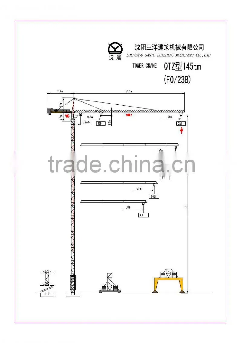 SYM QTZ145(F0/23B) tower crane