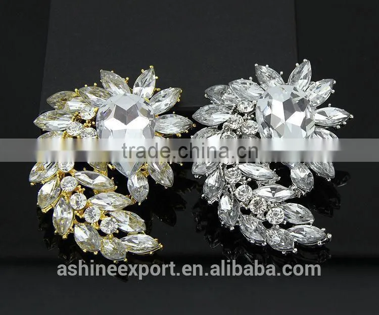Cheap beautiful bridal marquise bulk crystal rhinestone brooch/handmade rhinestone brooch