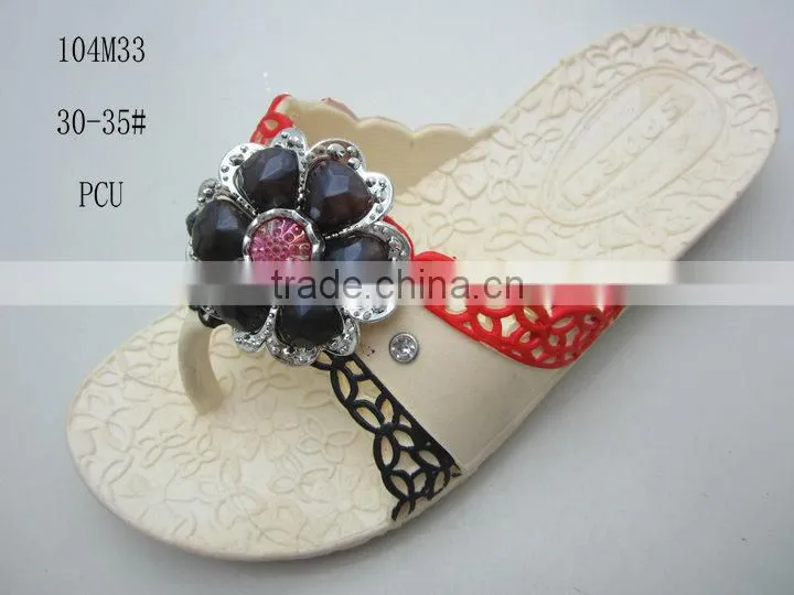 2014 New Designed and Fashion PCU+EVA Kids Slippers with cartoon