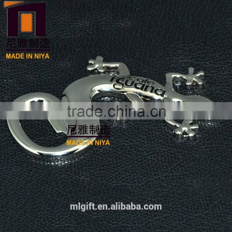 High quality gecko shape metal beer bottle opener keychain