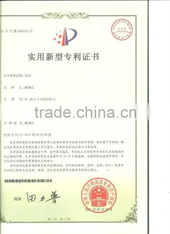 patent product carbon hair clip