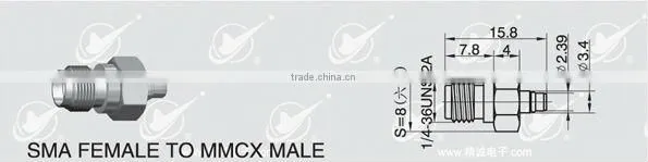 MMCX male to SMA female adapter rf connector 50ohm