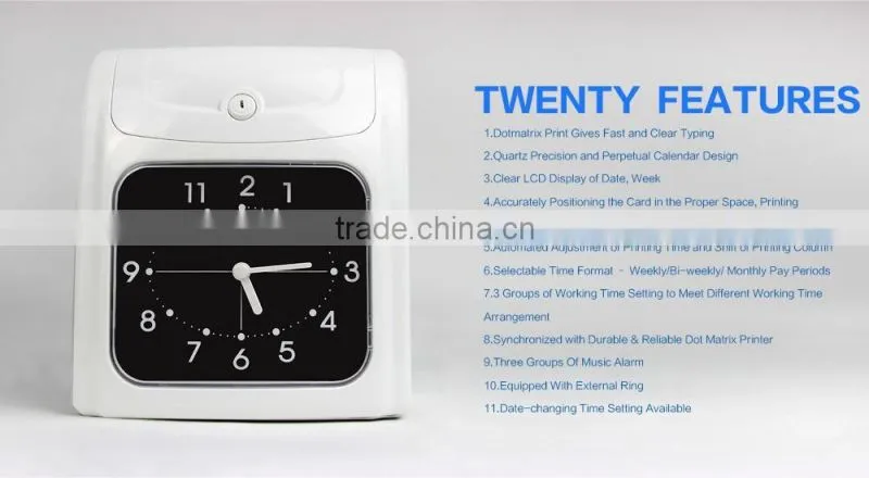 analogue time card punch time record attendance machine price