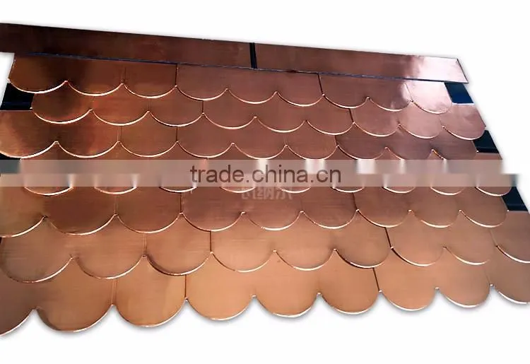 Roofing materials Wanael fish scale copper roof tile,copper shingle for roof, Copper Roofing Tiles