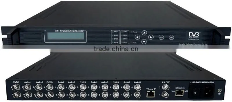 iptv SPTS mpts mpeg-4 encoder (8AV in,ASI+IP/MPTS/SPTS out)