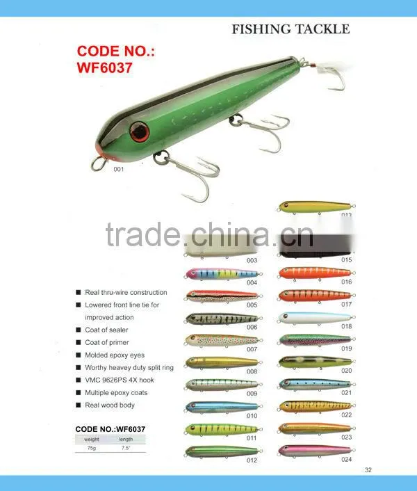 9+ years Wholesaler & OEM Manufacturer ,Hirun fishing tackle,vivid swim action crank bait wood lures WF6030
