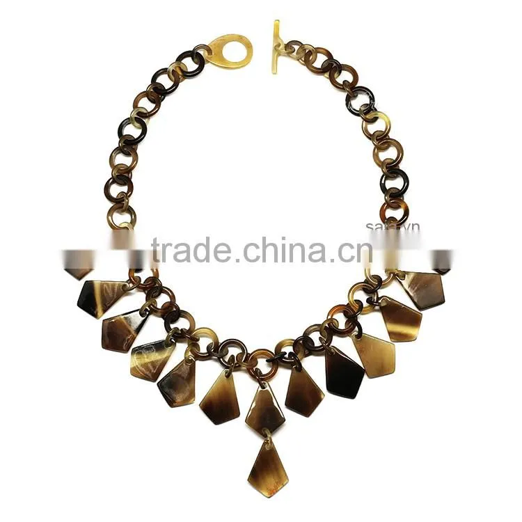 Buffalo horn white, buffalo horn jewelry, buffalo horn necklace SHN-331