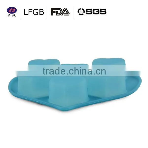 Food grade and professonal customized six heart shape silicone cake mould