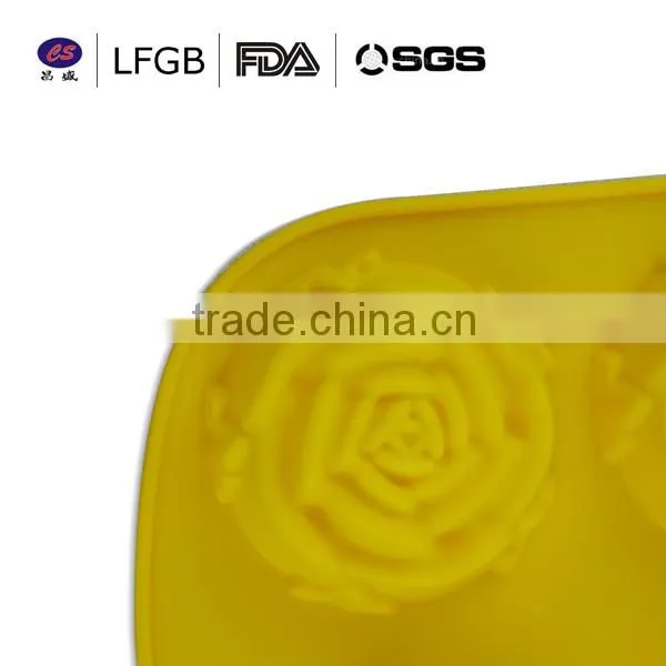 Professional customized new design six rose shape silicone cake molds