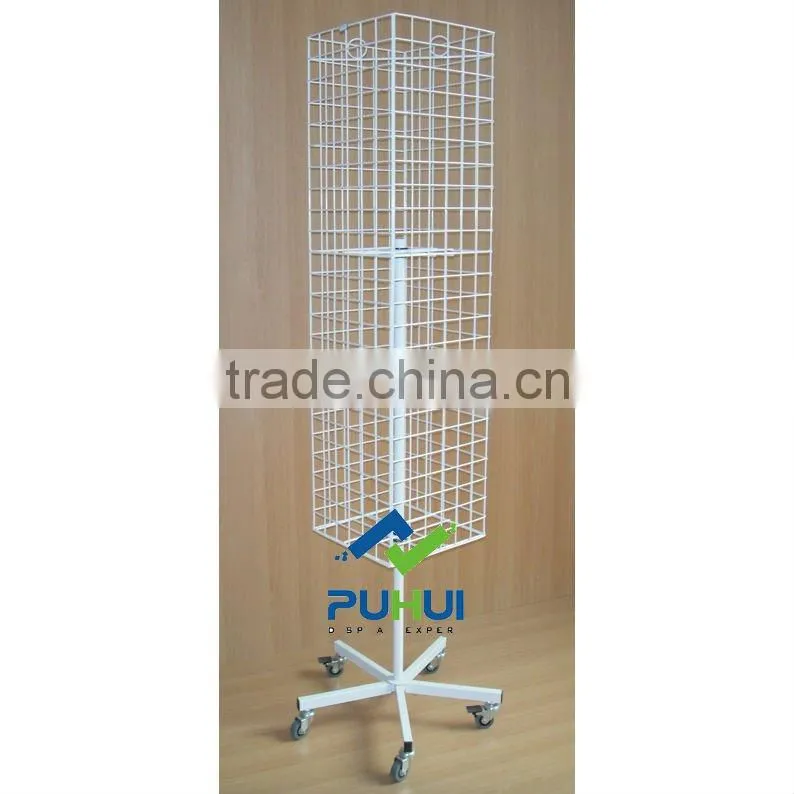 four sides metal wire revolving display stand with latest design