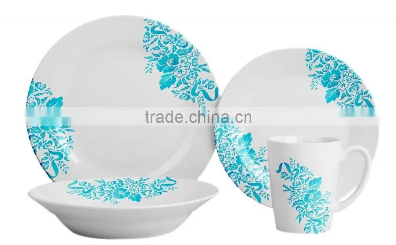 Super white Porcelain modern dinnerware set porcelainware