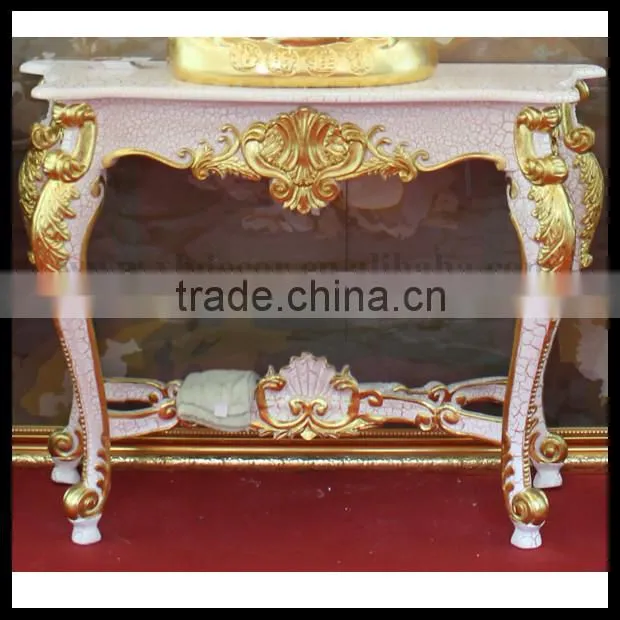 French Neo Classical Louis XVI Style Console Carved Gold Finish wood carved console table