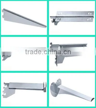 Chrome slatwall supports for wooden / glass dispaly