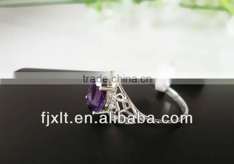Hot Sale Fashionable 925 Sterling Silver Cheap Amethyst Ring