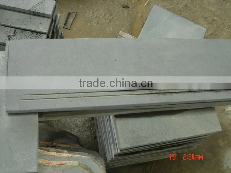 Semi honed basalt steps&tiles
