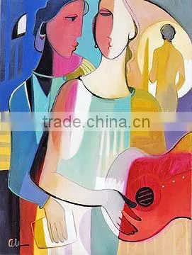 beautiful handmade abstract women painting